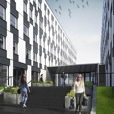 Bracka Office Park, Katowice - łącznik między biurowcami bracka office park katowice łącznik między biurowcami