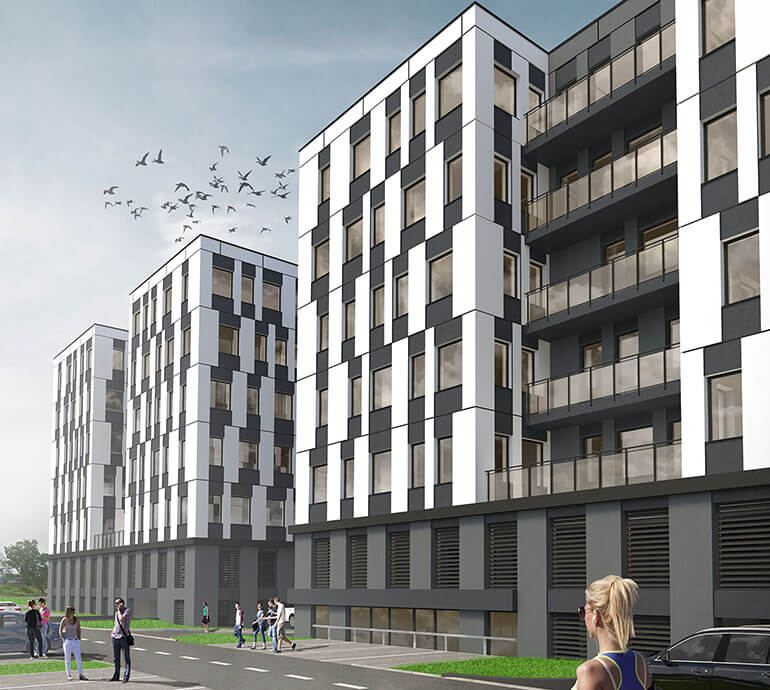 projekt biurowca bracka office park side