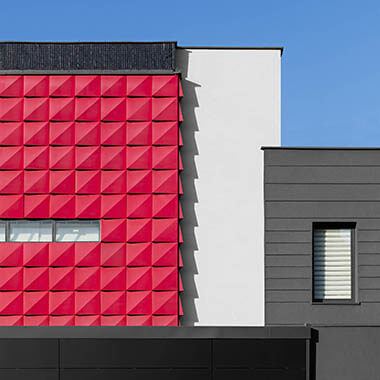 Centrum handlowe AZET, Tychy - część elewacji zewnętrznej centrum handlowe azet tychy część elewacji zewnętrznej