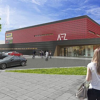 Centrum handlowe AZET, Tychy - koncept przebudowy z oddali koncept przebudowy centrum handlowe azet tychy z oddali