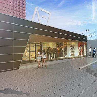 Centrum handlowe AZET Tychy - wizualizacja nowego wejścia wizualizacja nowego wejścia do centrum handlowego azet tychy
