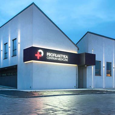 Centrum Medyczne Profilaktyka, Ruda Śląska - oświetlenie elewacji centrum medyczne profilaktyka ruda śląska oświetlenie elewacji