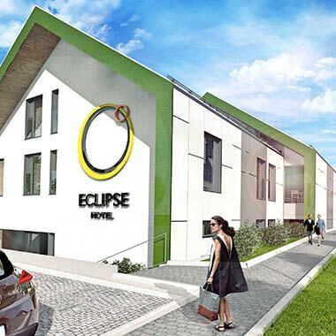 Eclipse Hotel, Kobierzyce - elewacja budynku eclipse hotel kobierzyce elewacja frontowa