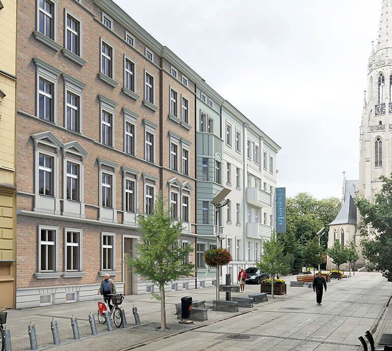projekt przebudowy kamienic mariacka 28-32 katowice side