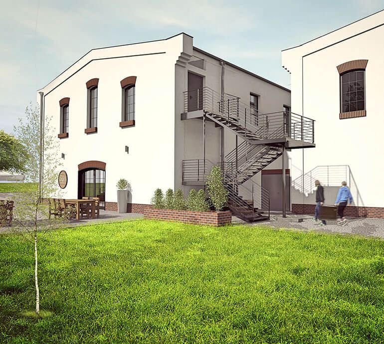 projekt architektoniczny browaru spiż pałac miłków side