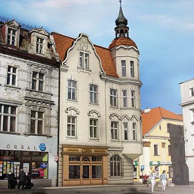 rynek 14 tarnowskie góry wizualizacja projektu rewitalizacji kamienicy