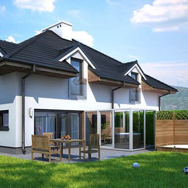 ul. Sandacza, Katowice - wizualizacja projektu bliźniaczych domków sandacza katowice wizualizacja projektu bliźniaczych domków