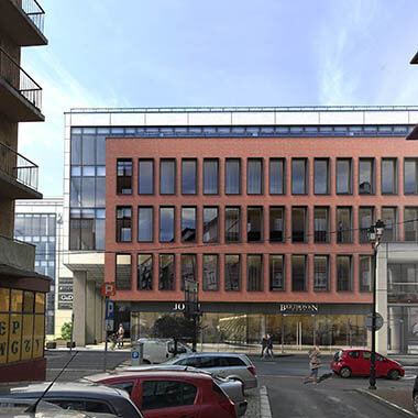 ul. Wojewódzka 44, Katowice - wizualizacja frontu ceglanej części elewacji wojewódzka 44 katowice wizualizacja frontu ceglanej części elewacji