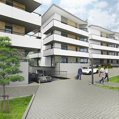 wyzwolenia brenna wizualizacja budynków widok od wjazdu
