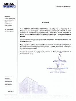 list referencyjny do budynków komercyjnych opal