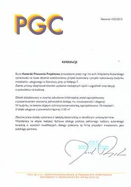 list referencyjny do budynków mieszkalnych pgc