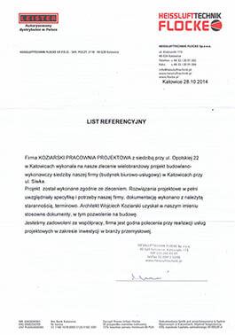 list referencyjny do obiektów przemysłowych heisslufttechnik