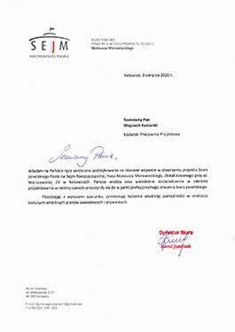list referencyjny z rewitalizacji biuro poselskie mm