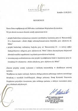 list referencyjny z rewitalizacji ml invest
